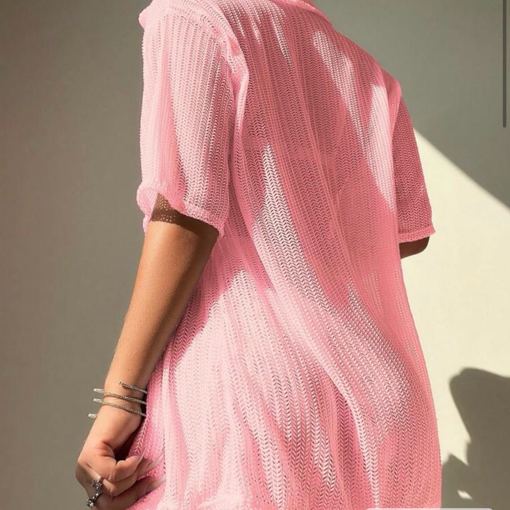 SHEIN Pink Knit Beach Coverup Set - Picture 10 of 11